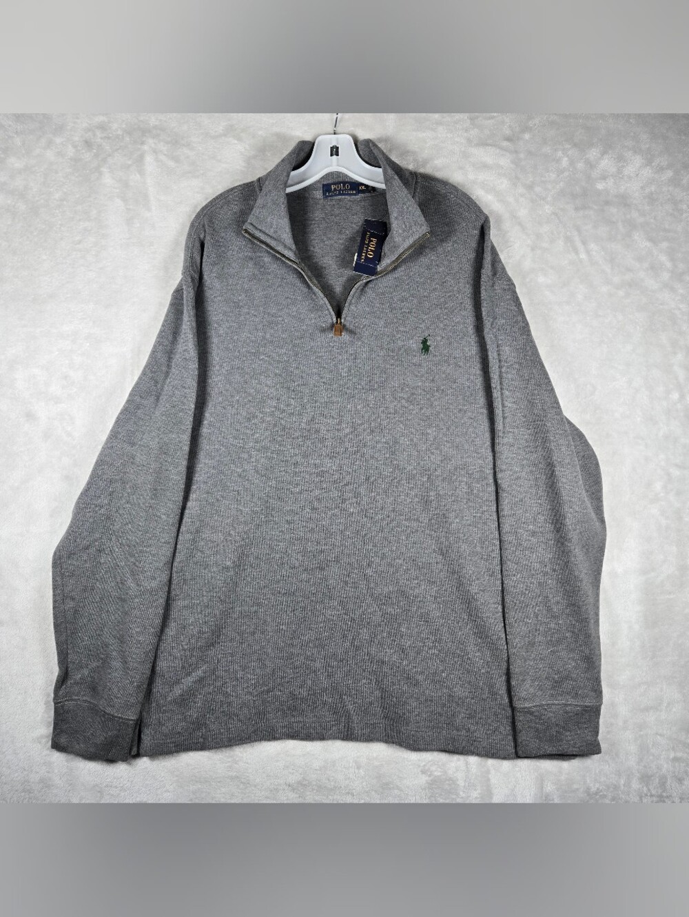 Polo Ralph Lauren Estate Rib Quarter Zip Sweater Mens Size 2XL XXL Gray NWT